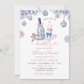 Chinoiserie Brunch en Bubbly Christmas Wedding Kaart (Voorkant)