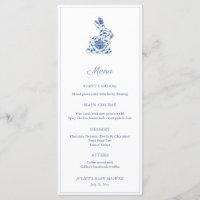 Chinoiserie Bunny Blauw-Wit Baby shower Party