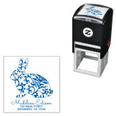 Chinoiserie Bunny Rabbit Address Self Inking Stamp Zelfinktende Stempel (In situ)