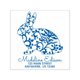Chinoiserie Bunny Rabbit Address Self Inking Stamp Zelfinktende Stempel