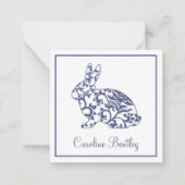 Chinoiserie Bunny Rabbit Gift Enclosure Kaarten Notitiekaartje (Voorkant)