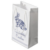 Chinoiserie Bunny Rabbit Gift Labels Klein Cadeauzakje (Achterkant Gekanteld)