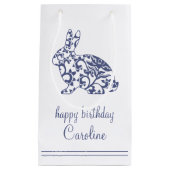 Chinoiserie Bunny Rabbit Gift Labels Klein Cadeauzakje (Voorkant)