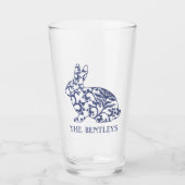 Chinoiserie Bunny Rabbit Glass Tumbler (Voorkant)
