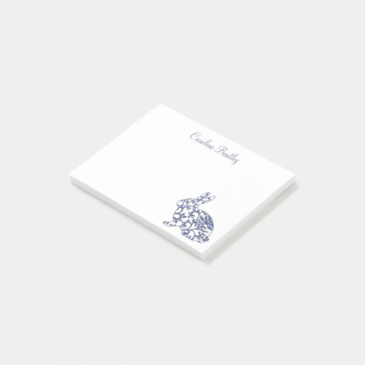 Chinoiserie Bunny Rabbit Notitieblok Post-it® Notes (Schuin)