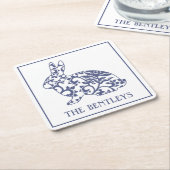 Chinoiserie Bunny Rabbit Paper Onderzetters (Schuin)