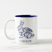 Chinoiserie Bunny Rabbit Personalized Mug Tweekleurige Koffiemok (Links)
