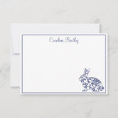 Chinoiserie Bunny Rabbit Personalized Note Cards Bedankkaart (Voorkant)