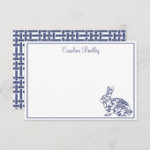 Chinoiserie Bunny Rabbit Personalized Note Cards Bedankkaart (Voorkant / Achterkant)