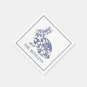 Chinoiserie Bunny Rabbit Specialized Napkins Servet (Hoek)