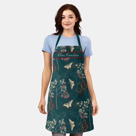 Chinoiserie Butterflies en  botanische kunst Schort (Gedragen)