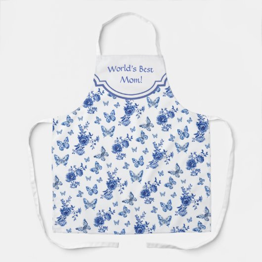  Chinoiserie Butterflies Rozen gepersonaliseerd Schort (Voorkant)