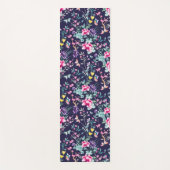 Chinoiserie butterflies, vogelbloemen blauw yogamat (Voorkant)