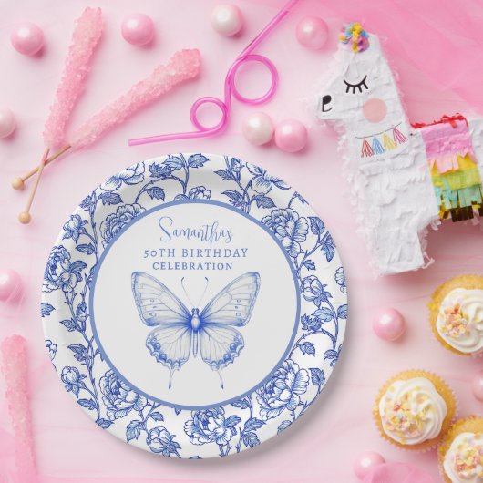 Chinoiserie Butterfly Birthday Bord (Feest)