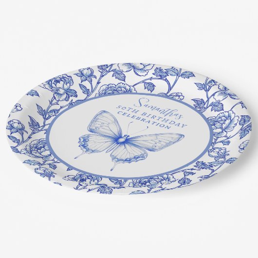 Chinoiserie Butterfly Birthday Bord (Gekanteld)