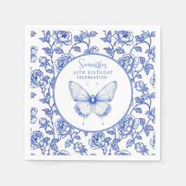 Chinoiserie Butterfly Birthday Plate Servet