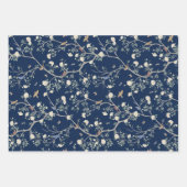 Chinoiserie Camellia Garden Breeze Blauw Inpakpapier Vel (Voorkant 2)