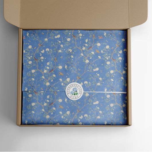 Chinoiserie Camellia Garden Breeze Blauw Tissuepapier