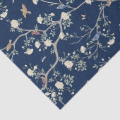 Chinoiserie Camellia Garden Breeze Blauw Tissuepapier (Detail)