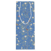 Chinoiserie Camellia Garden Breeze Blauw Wijn Cadeautas (Achterkant)