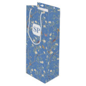 Chinoiserie Camellia Garden Breeze Blauw Wijn Cadeautas (Voorkant Gekanteld)