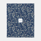 Chinoiserie Camellia Tuin Monogram Fleece Deken (Voorkant)