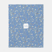 Chinoiserie Camellia Tuin Monogram Fleece Deken (Voorkant)