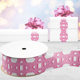 Chinoiserie Cane Trellis in Pink Grosgrain Lint