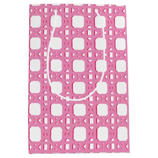 Chinoiserie Cane Trellis in Pink Medium Cadeauzakje (Voorkant)