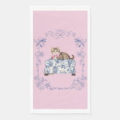 Chinoiserie Cat Christmas Guest Napkin Servet (Voorkant)