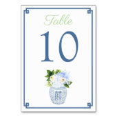 Chinoiserie Chartreuse Green Navy Blue Wedding Kaart (Achterkant)