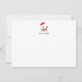 Chinoiserie Cheetah Gepersonaliseerde Flat Note Ka Notitiekaartje