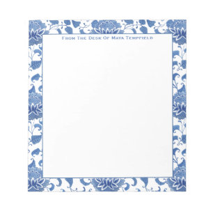 Chinoiserie Chic Antieke Blauwe en Witte Gemberpot Notitieblok