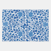 Chinoiserie Chic Bamboo | Blauw en wit Inpakpapier Vel (Voorkant 3)