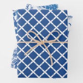 Chinoiserie Chic Bamboo | Blauw en wit Inpakpapier Vel (In situ)