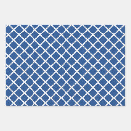 Chinoiserie Chic Bamboo | Blauw en wit Inpakpapier Vel