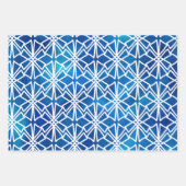 chinoiserie-chic blauw en wit decor werpen kussen  inpakpapier vel (Voorkant 3)