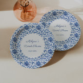 Chinoiserie Chic Blauw & Wit Print Bruiloftsfeest Papieren Bordje