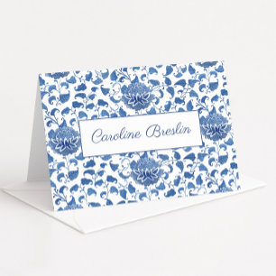 Chinoiserie Chic Blauw-Witte Bruiloftsdouche Bedankkaart