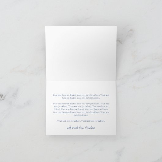 Chinoiserie Chic Blauwe en Witte Bruidsaandeed Bedankkaart (Binnen)