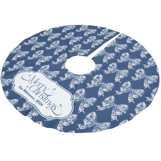 Chinoiserie Chic Blue Christmas Kerstboom Rok (Gekanteld)