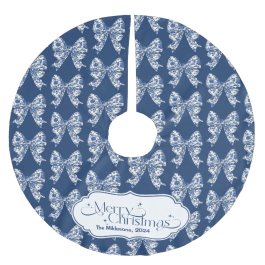 Chinoiserie Chic Blue Christmas Kerstboom Rok (Voorkant)