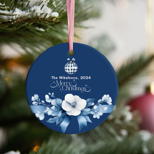 Chinoiserie Chic Blue Christmas Ornament