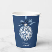 Chinoiserie Chic Blue Christmas Papieren Bekers (Achterkant)