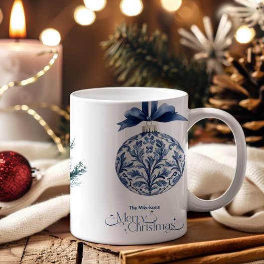 Chinoiserie Chic Blue Christmas Tweekleurige Koffiemok