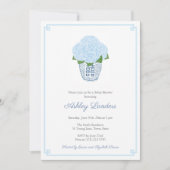 Chinoiserie Chic Blue Hydrangeas Boy Baby shower Kaart (Voorkant)