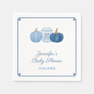 Chinoiserie Chic Blue Pumpkins Baby shower Party Servet