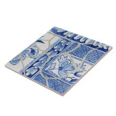 Chinoiserie Chic Blue White Chinese Floral Pagoda Tegeltje (Zijkant)