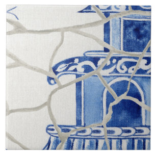 Chinoiserie Chic Blue White Chinese Pagoda Tegeltje