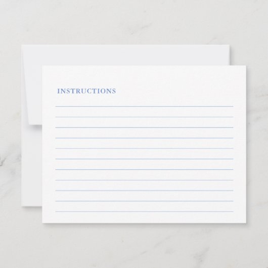 Chinoiserie Chic Blue White Monogram Recipe Kaart (Achterkant)